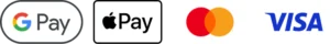 Visa, Mastercard, Apple Pay, Google Pay