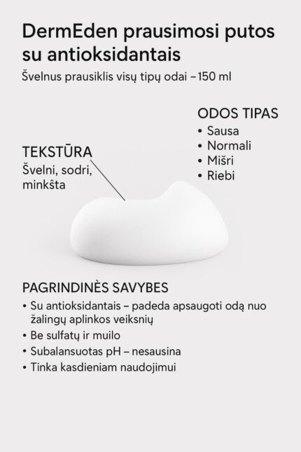 DermEden prausimosi putos – švelnus veido prausiklis jautriai odai Lumimi.lt 3