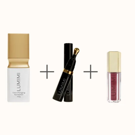 Prie odos prisitaikantis makiažo pagrindas + Universalus maskuoklis + Lūpų blizgis Lumimi.lt